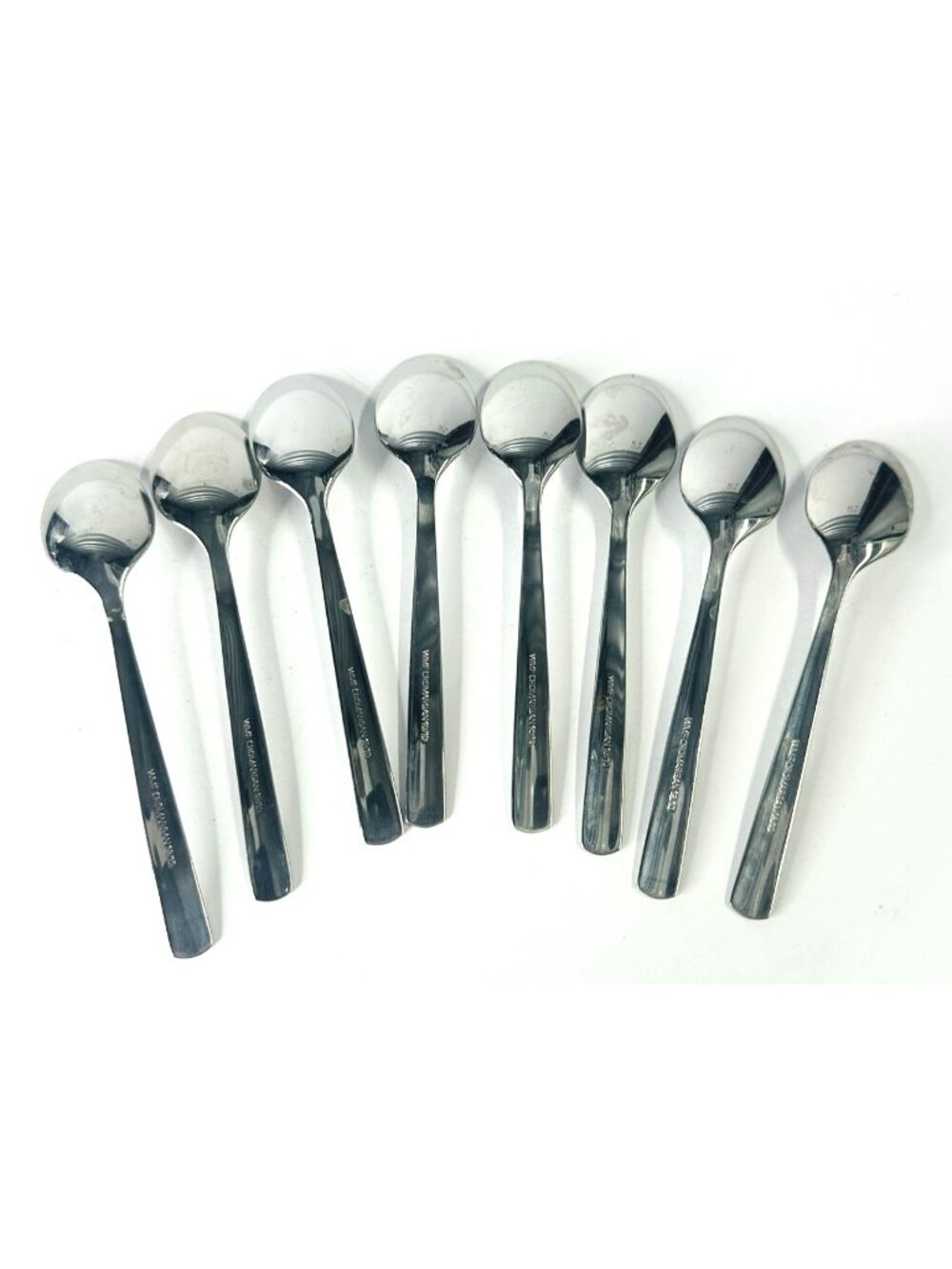 WMF Line Cromargan Set of 8 Demitasse Spoons Stainless Flatware Germany 4.5” VTG - Picture 6 of 14